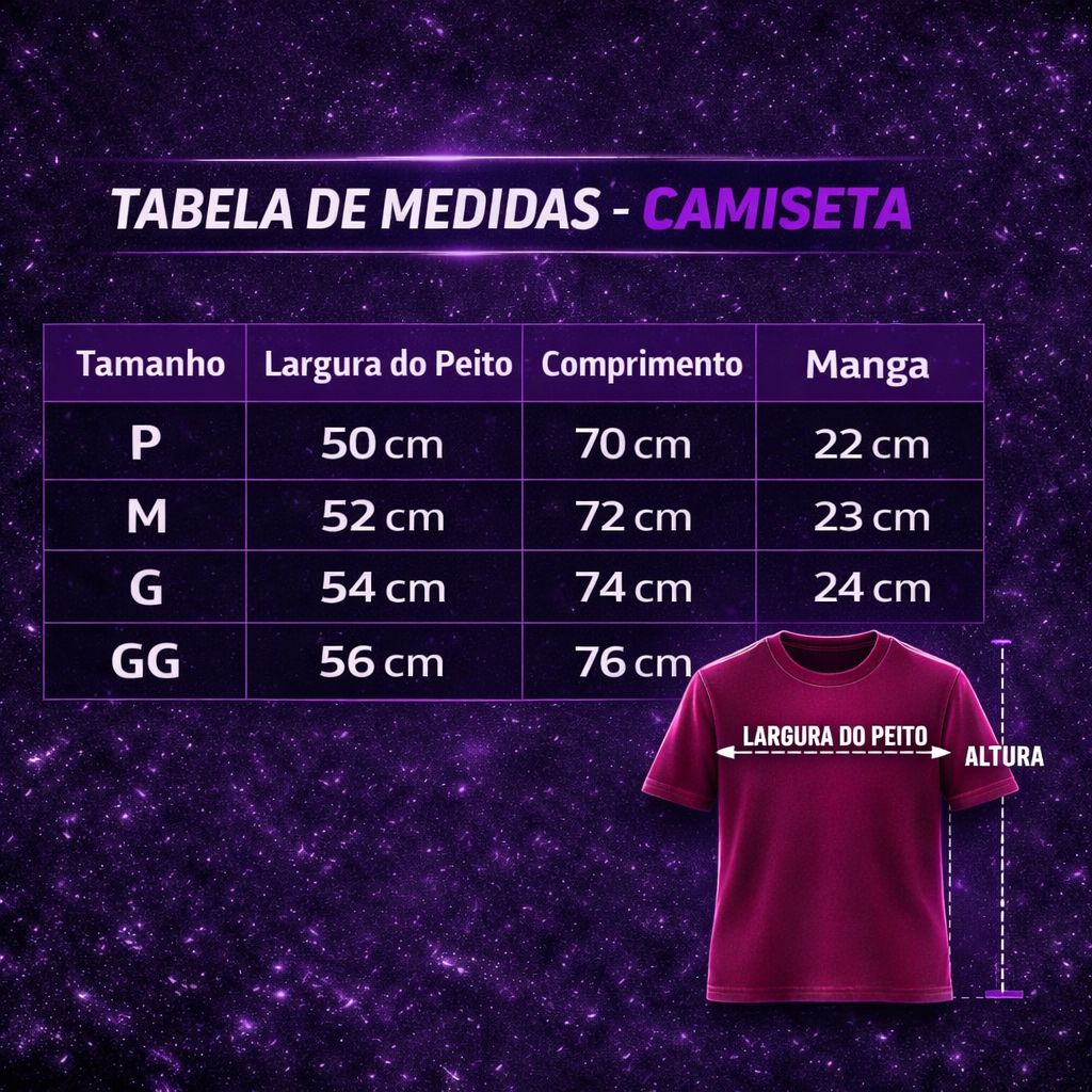 tabela camiseta